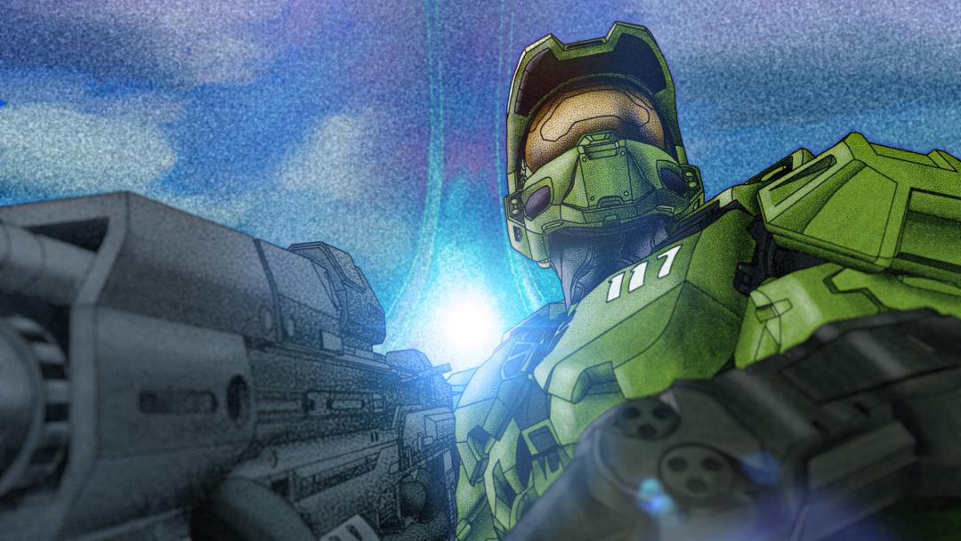 مسترچیف (Master Chief) از نمای پایین در بازی Halo Infinite
