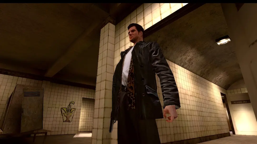 مکس پین (Max Payne) در محیطی تاریک و صنعتی در بازی موبایل