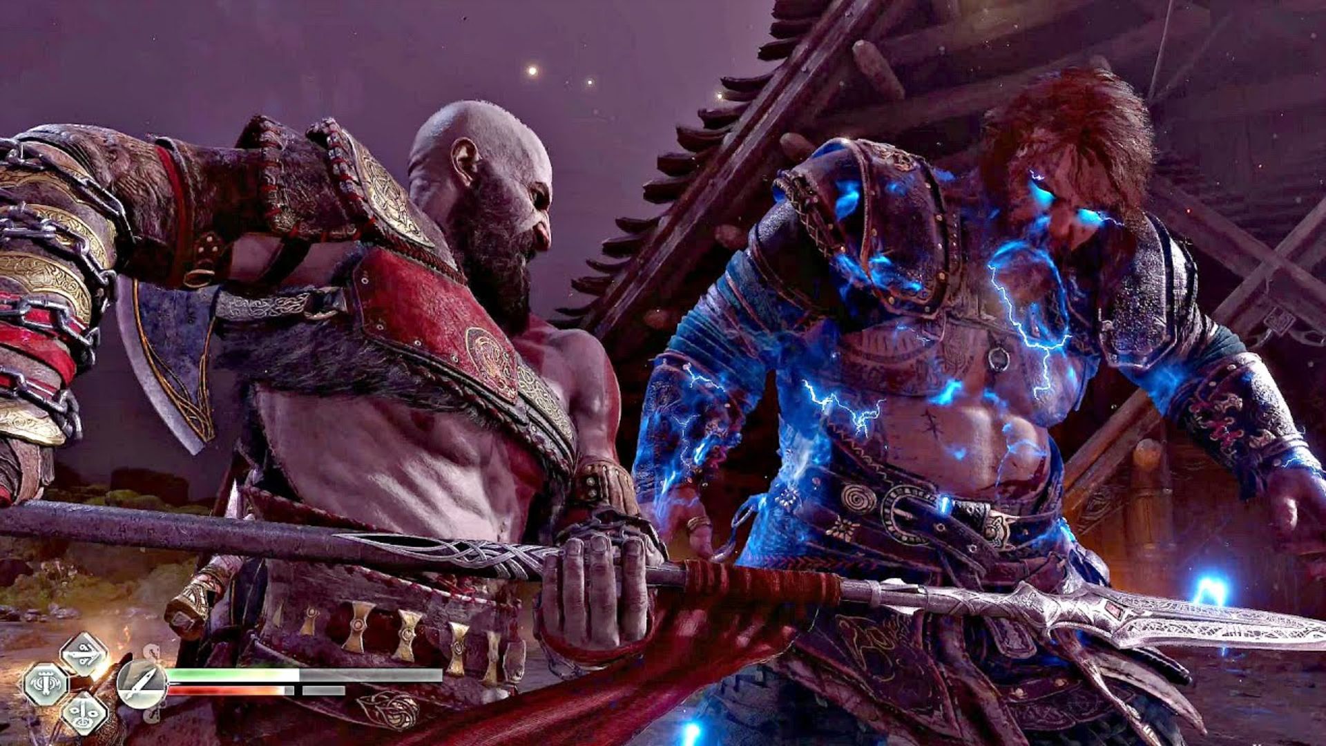 مبارزه کریتوس و ثور در بازی god of war ragnarok