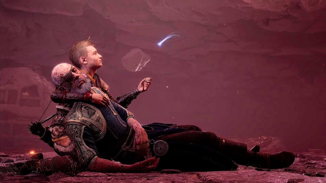 مرگ اودین در دستان آترئوس در بازی god of war ragnarok