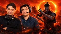 میثم خلیل‌زاده و محمدحسین جعفریان در کنار شخصیت کوئن از بازی Blood of Dawnwalker