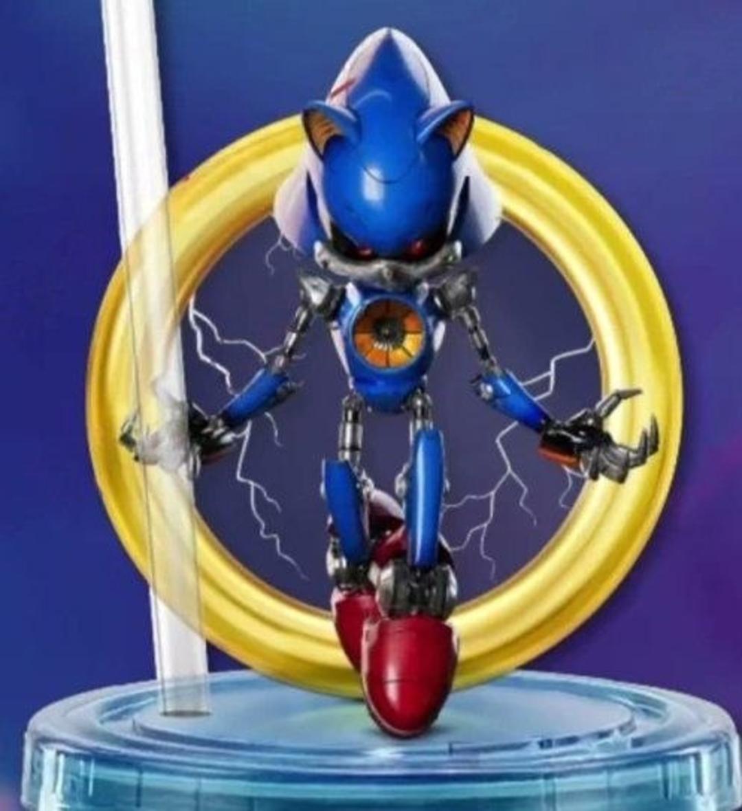 مجسمه متال سونیک (Metal Sonic) در میان یک حلقه طلایی درخشان