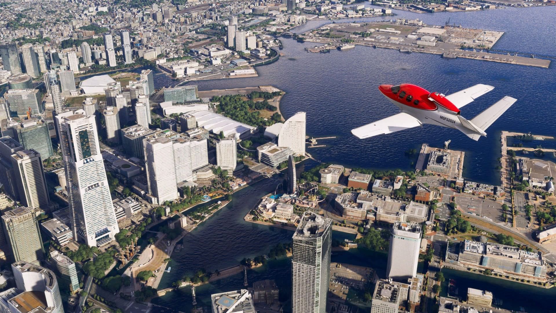 پرواز در آسمان ژاپن در بازی Microsoft Flight Simulator 2024