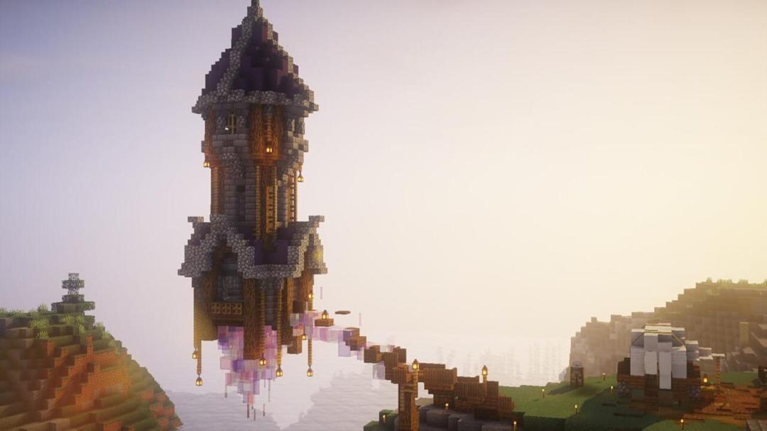 برج معلق در بازی Minecraft