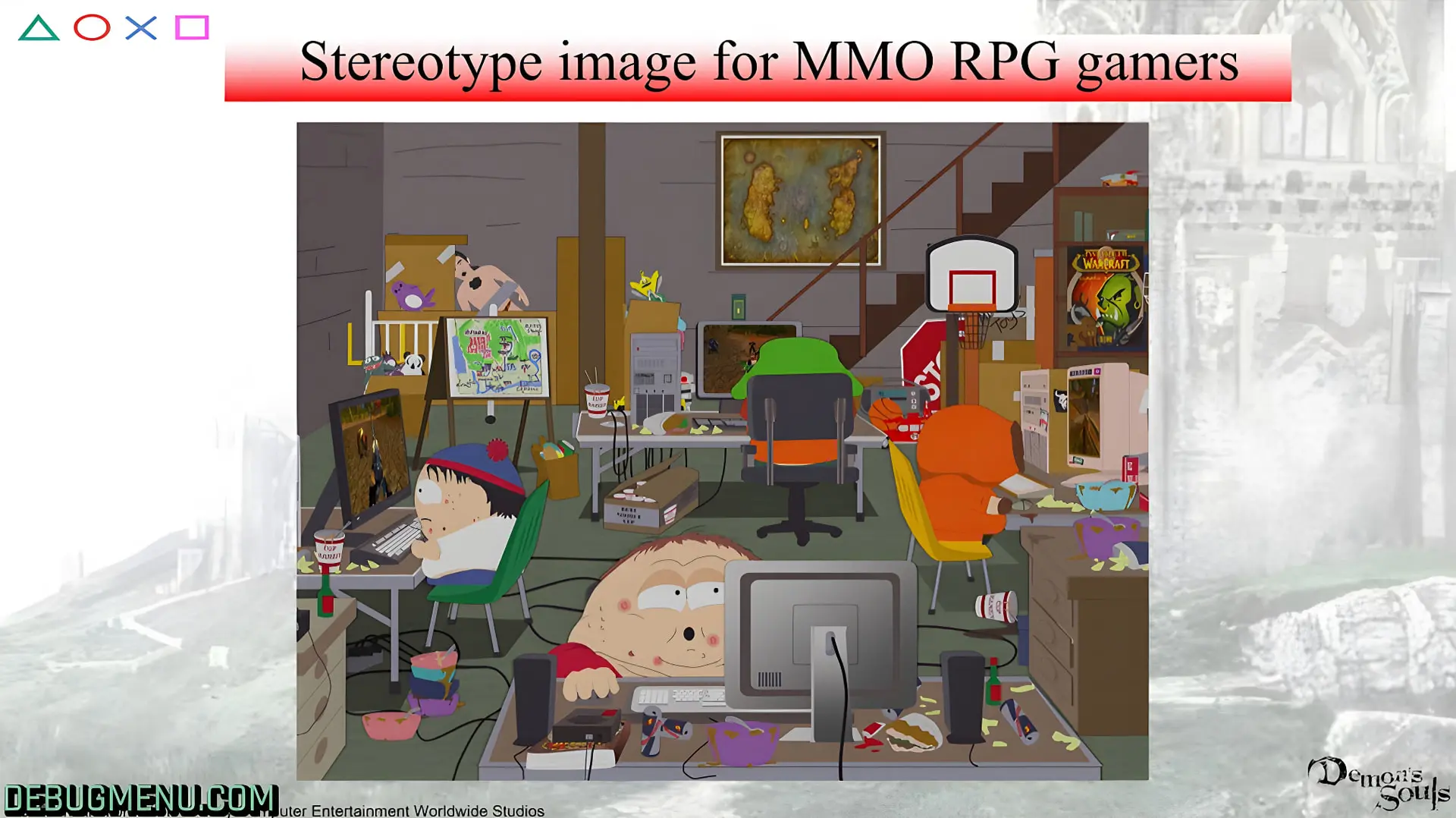 اتاق شلوغ و نامرتب گیمرهای بازی‌های نقش‌آفرینی آنلاین (MMORPG) با چندین سیستم کامپیوتری
