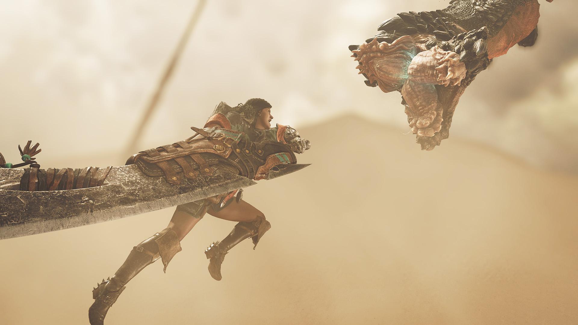 مبارزه با هیولا در میان طوفان شن بازی Monster Hunter Wilds