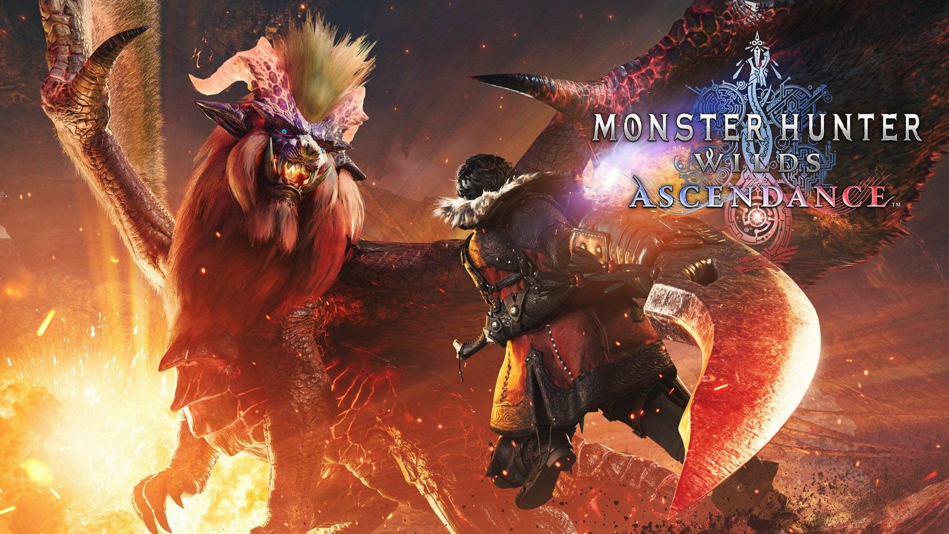 مبارزه شکارچی با هیولای بزرگ در بازی Monster Hunter Wilds Ascendance