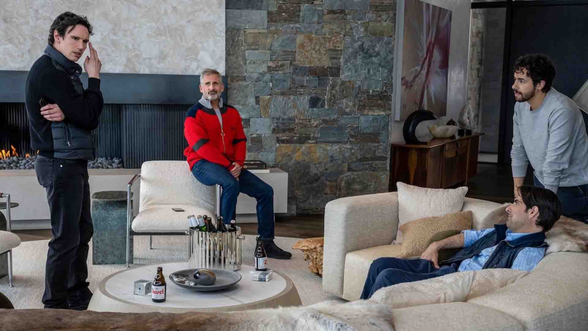 استیو کارل و دیگر بازیگران فیلم Mountainhead در ویلای کوهستانی