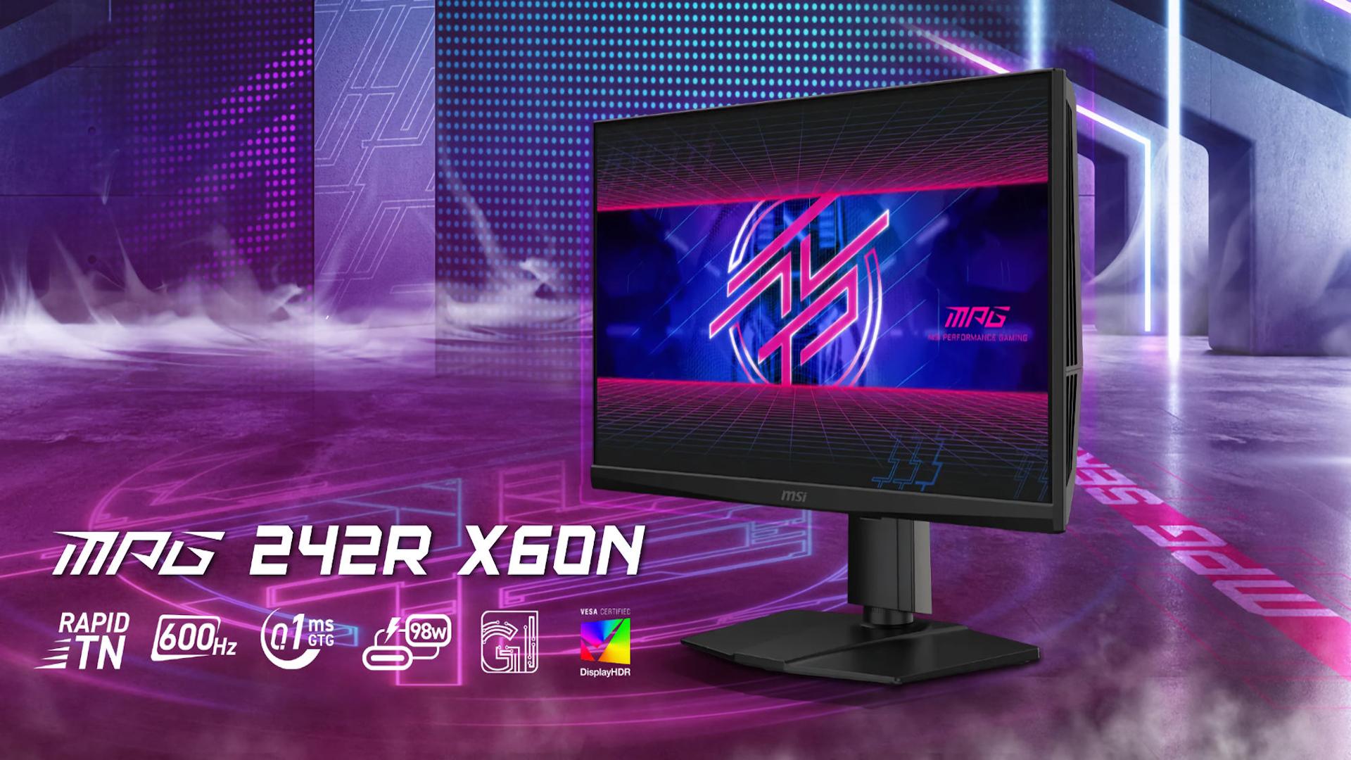پوستر تبلیغاتی مانیتور گیمینگ فوق سریع MPG 242R X60N شرکت ام‌اس‌آی (MSI)