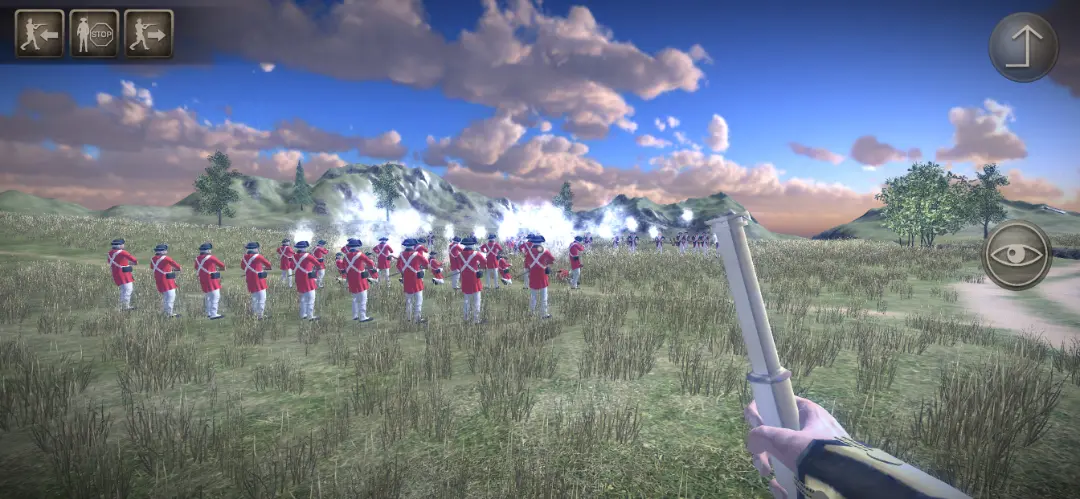 سربازان با لباس قرمز در میدان نبرد بازی Muskets of America 2