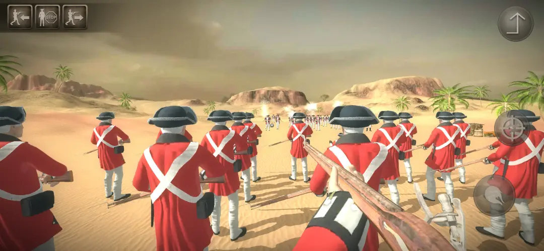 سربازان با لباس قرمز در بازی Muskets of America 2 در بیابان