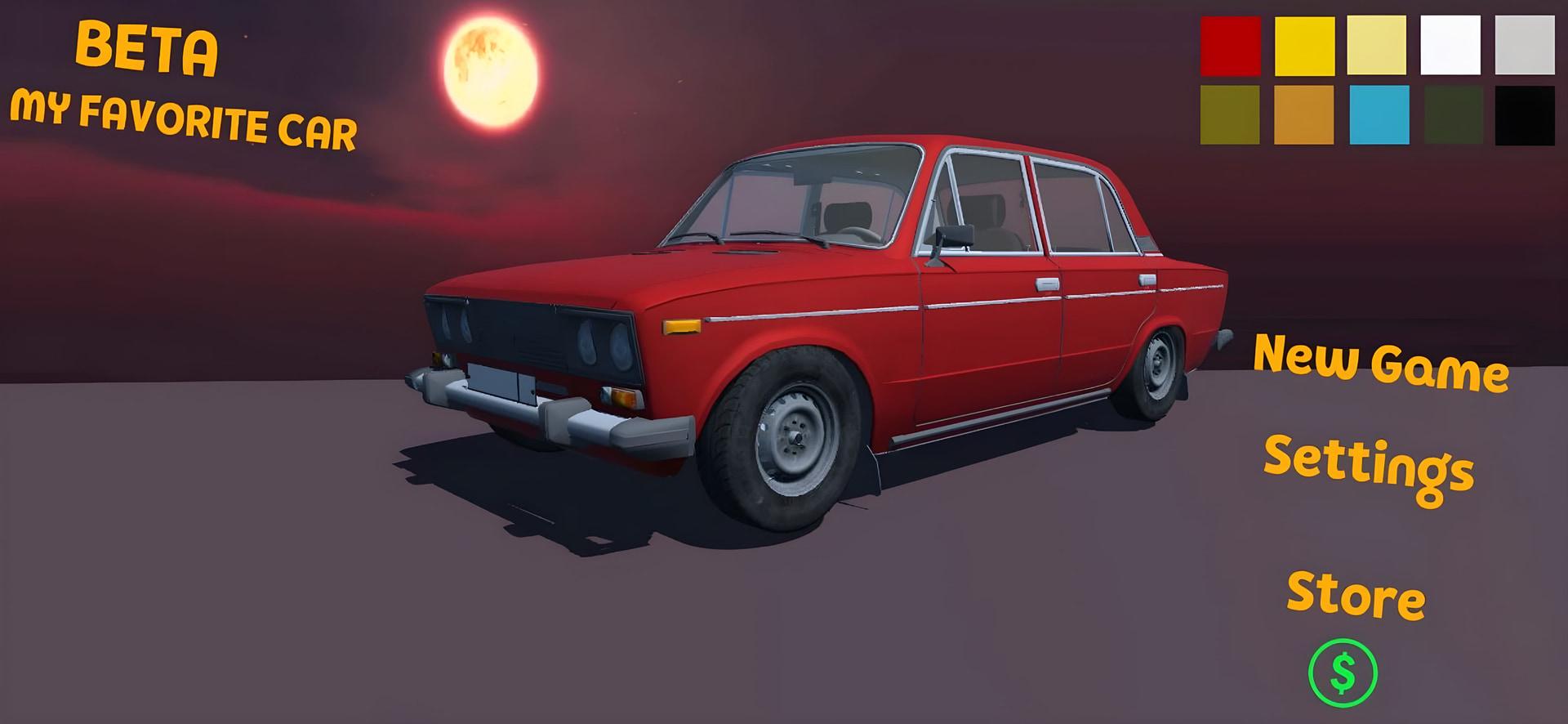 خودروی قرمز رنگ در منوی اصلی بازی My Favorite Car