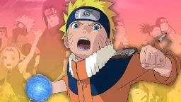 ناروتو (Naruto) با گوی انرژی آبی در حال مبارزه در مقابل سایر شخصیت‌ها