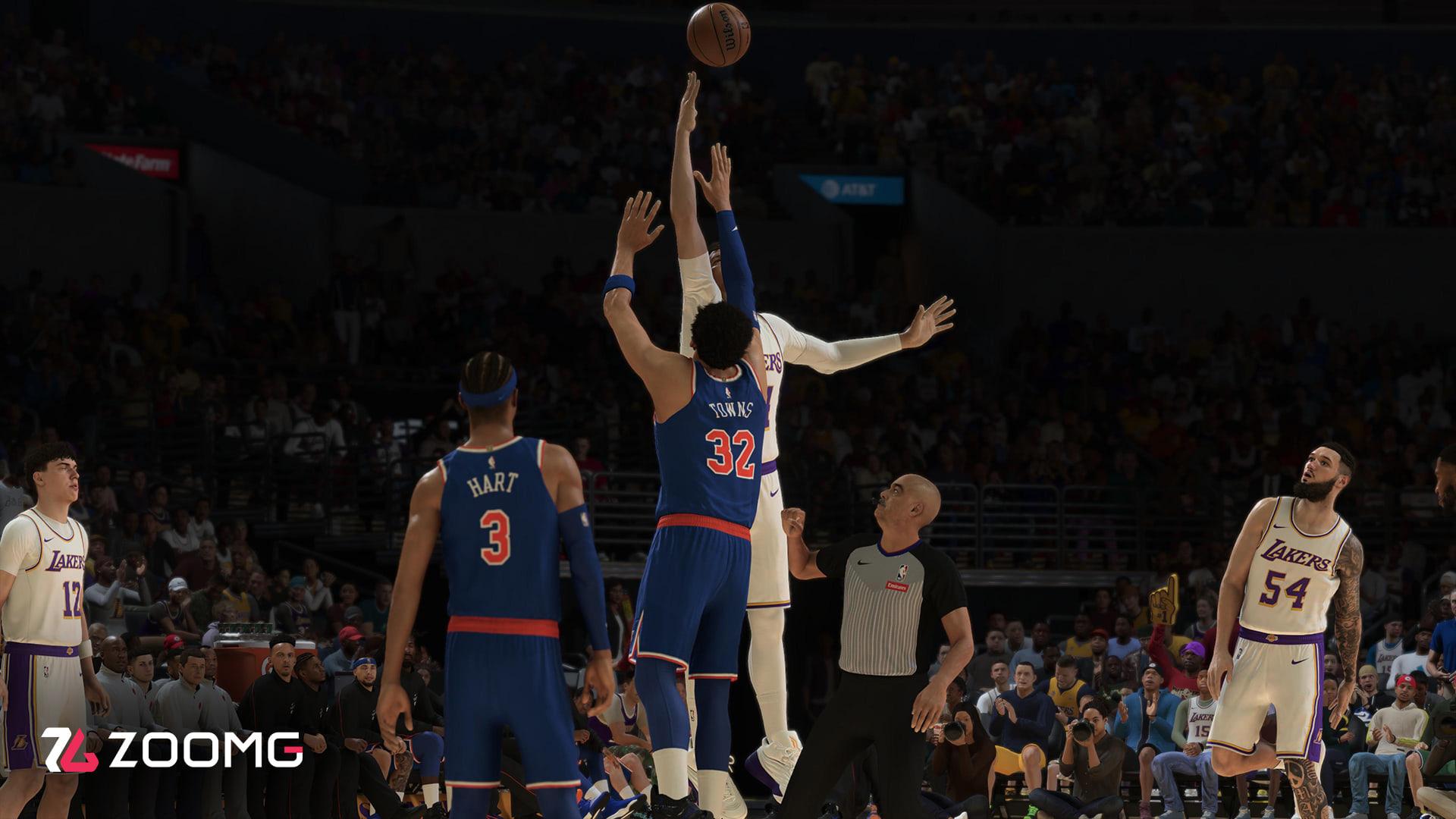 بازیکنان بسکتبال در حال رقابت در بازی NBA 2K27