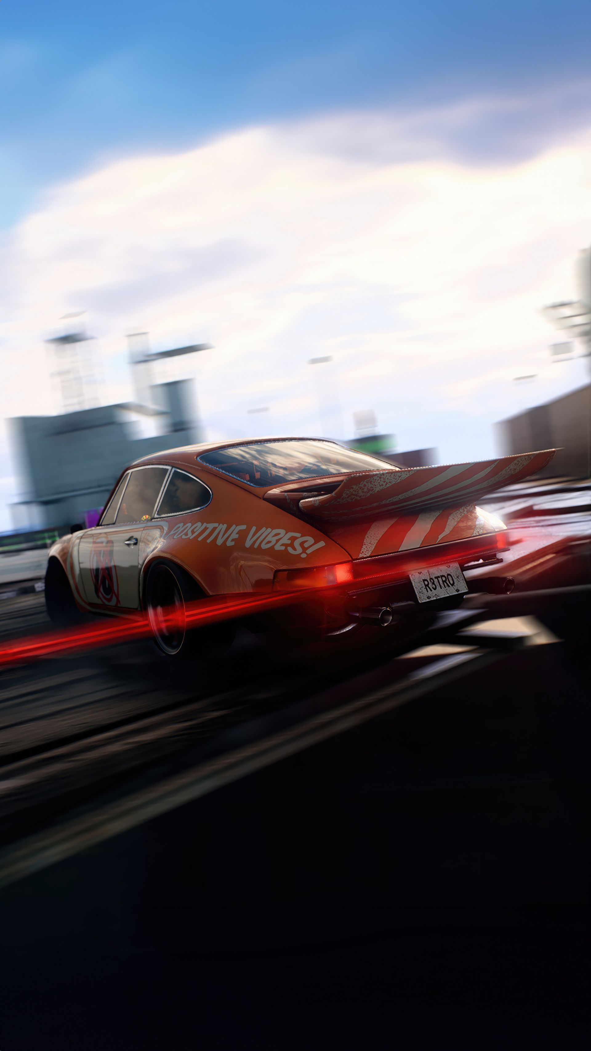 دریفت ماشین نارنجی‌رنگ در بازی Need for Speed ​​Unbound