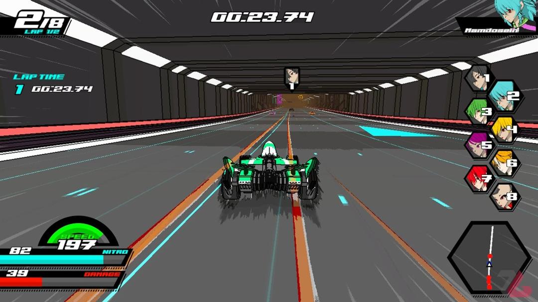 رانندگی ماشین سبز در بازی Neon Apex: Beyond the Limit