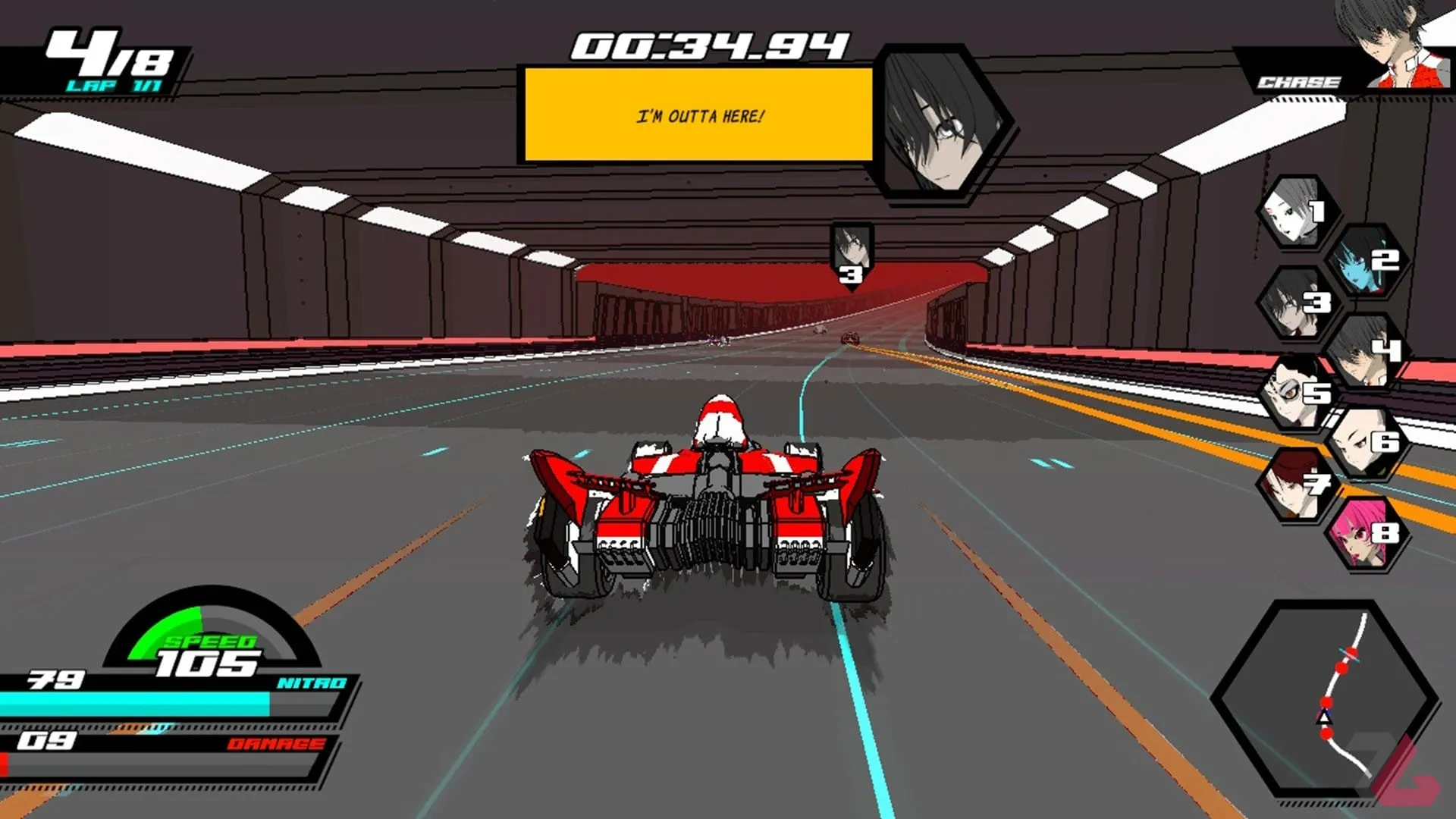 مسابقه با دیگر رقیبان در بازی Neon Apex: Beyond the Limit