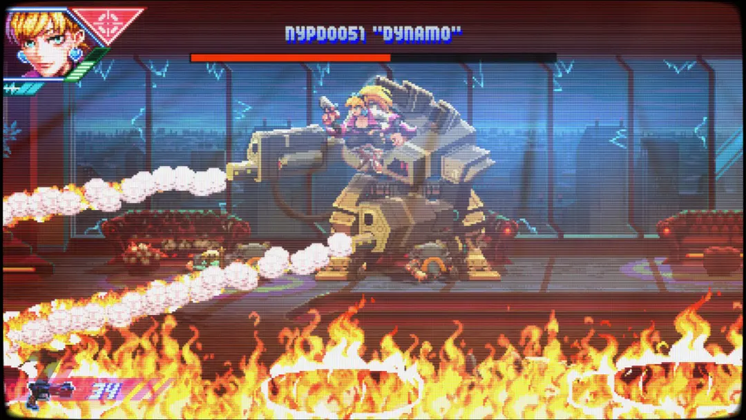 مبارزه با ربات آتشین در بازی Neon Inferno