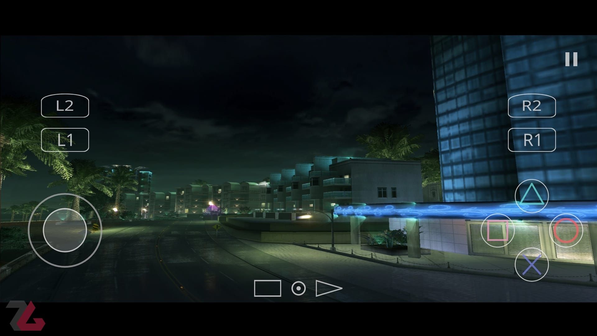 محیط‌ بازی Need for Speed Underground 2 اجرا شده روی اندروید با اپلیکیشن NetherSX2