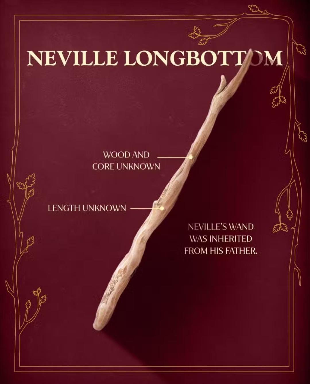 چوب‌دستی جادویی نویل لانگباتوم (Neville Longbottom) با بافت چوبی و ناهموار