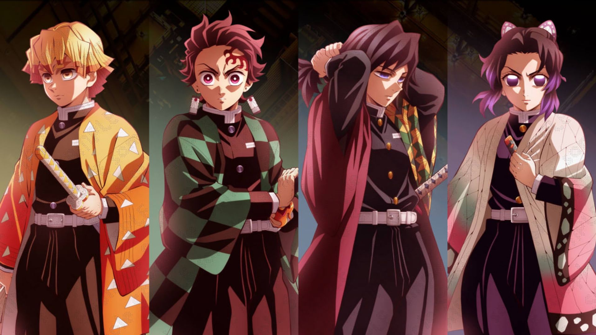 پوستر ۴ شخصیت هاشیرا در انیمه Demon Slayer: Kimetsu no Yaiba Infinity Castle 1