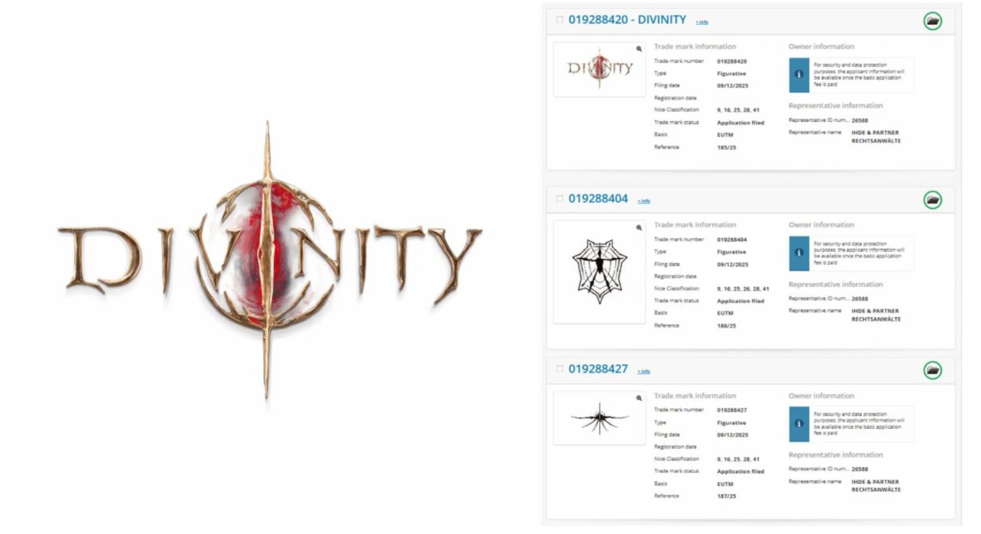 ثبت علامت‌های تجاری جدید برای برند Divinity