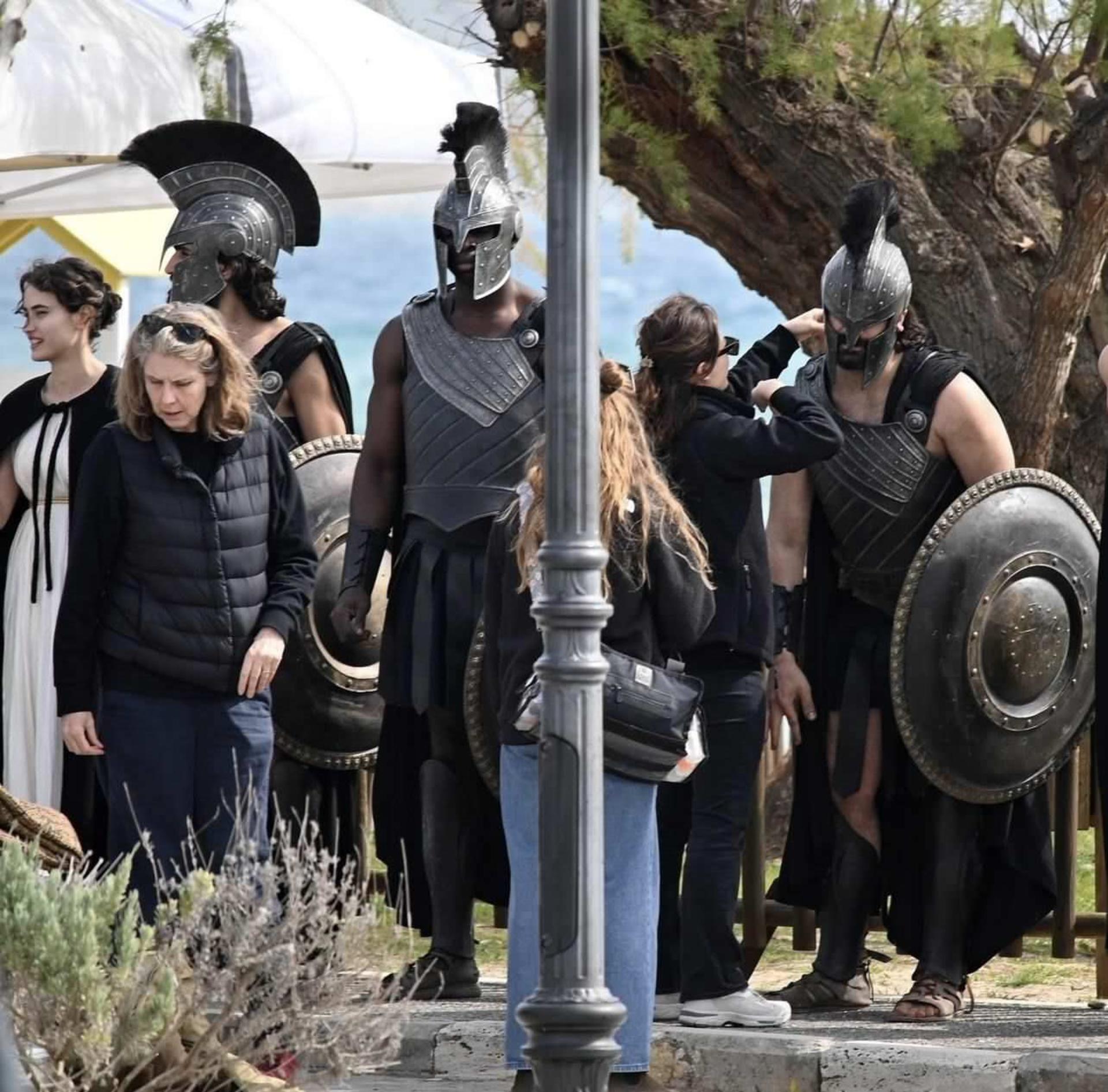 سربازان یونانی در پشت صحنه فیلم The Odyssey 