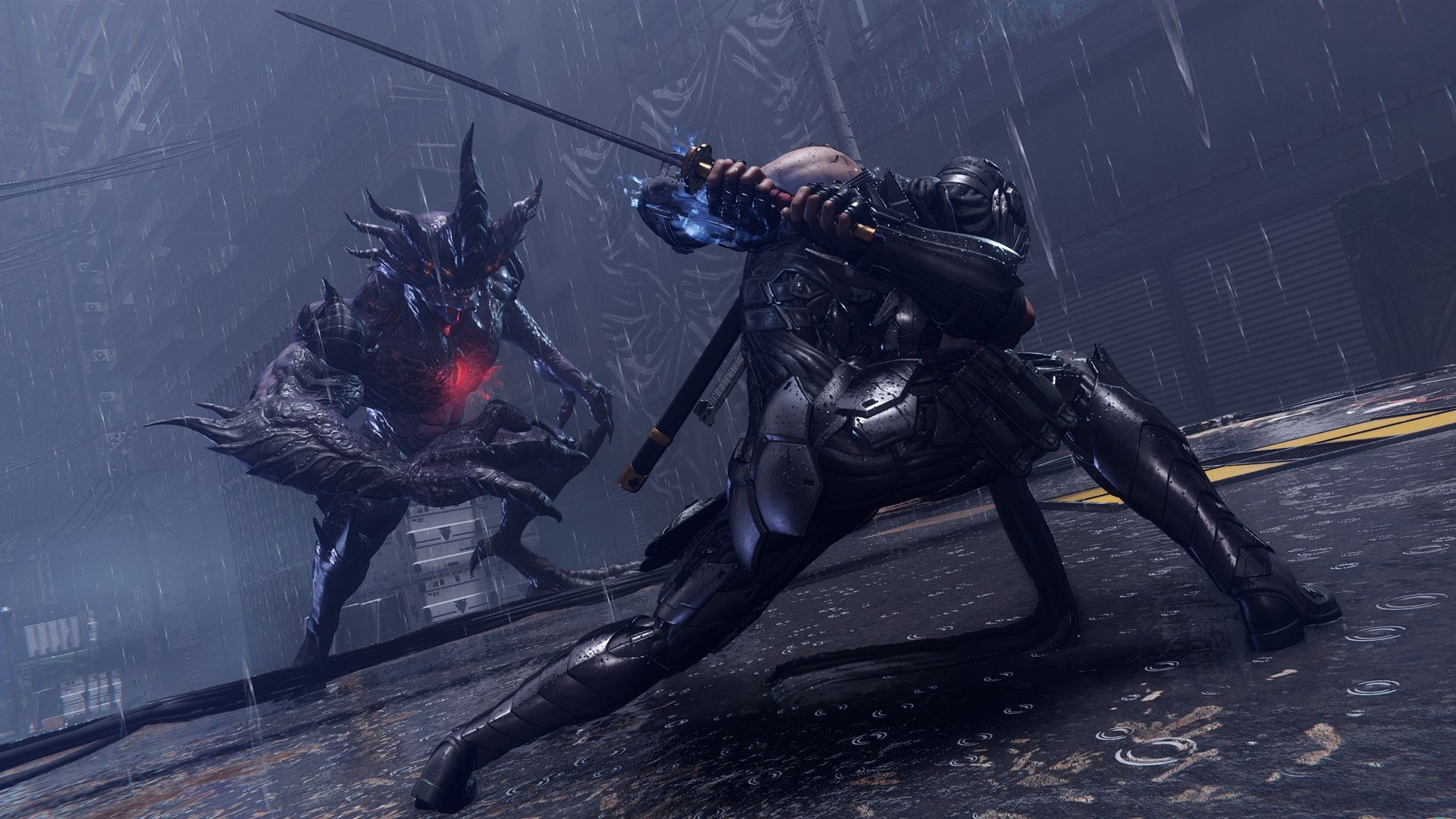 ریو هایابوسا در مقابل یک هیولا در بازی Ninja Gaiden 4
