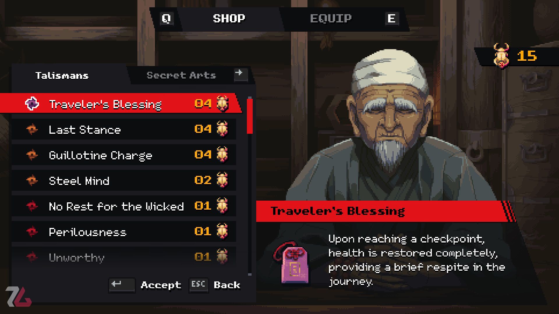 فروشگاه در بازی Ninja Gaiden Ragebound