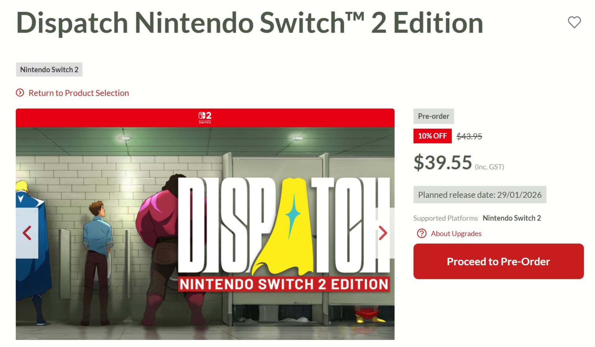 لو رفتن عرضه بازی Dispatch برای کنسول‌های نینتندو سوییچ