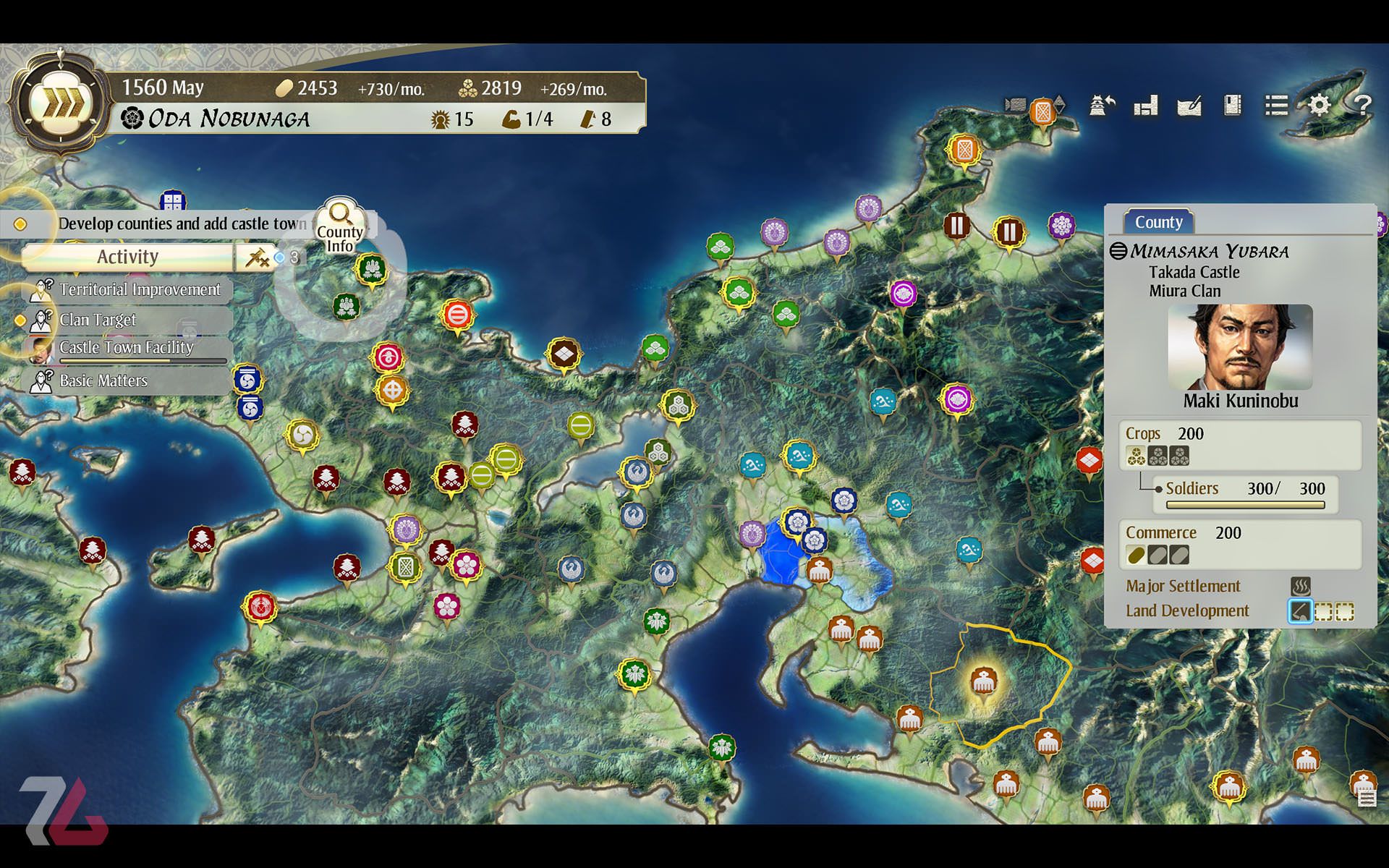 نقشه بزرگ بازی Nobunaga's Ambition Awakening