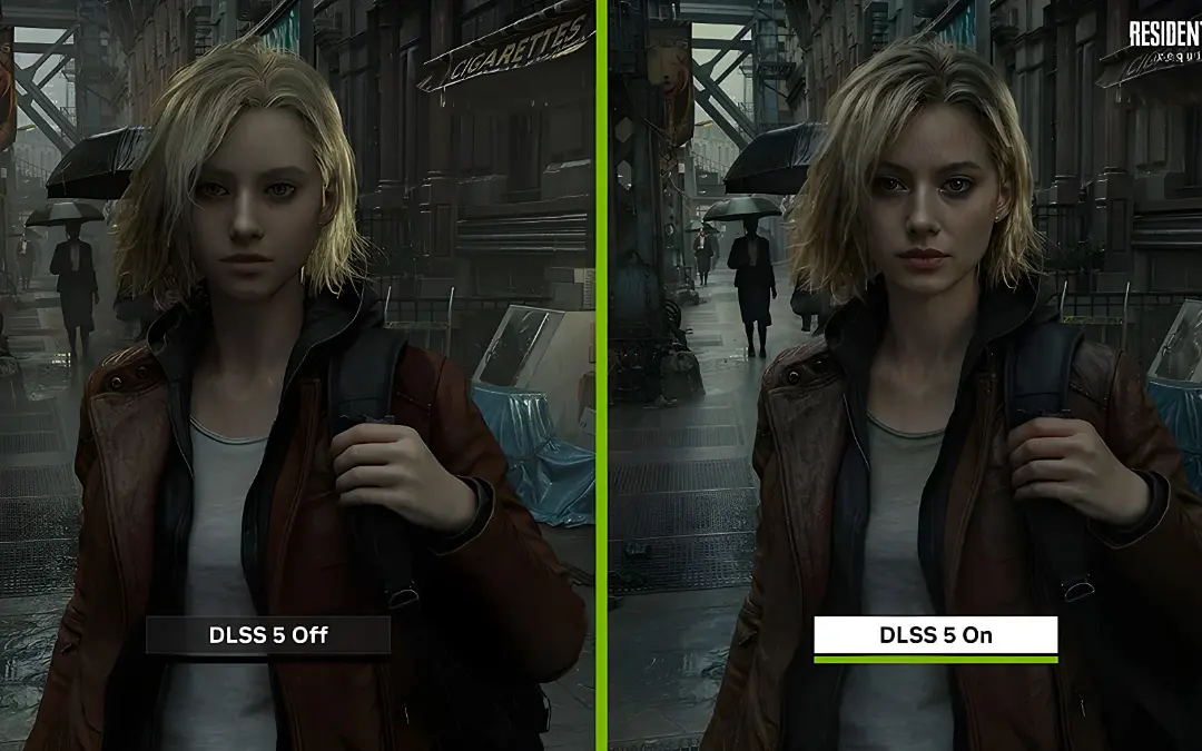 تکنولوژی DLSS 5 در بازی Resident Evil در دو حالت روشن و خاموش