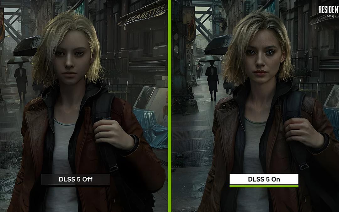 تکنولوژی DLSS 5 در بازی Resident Evil در دو حالت روشن و خاموش