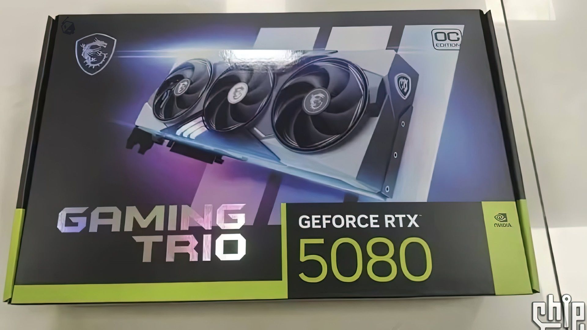 تصاویر فاش شده از جعبه کارت گرافیک MSI GeForce RTX 5080 Gaming Trio OC