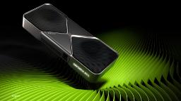 کارت گرافیک انویدیا (NVIDIA) مدل RTX 5090 روی پس‌زمینه سبز