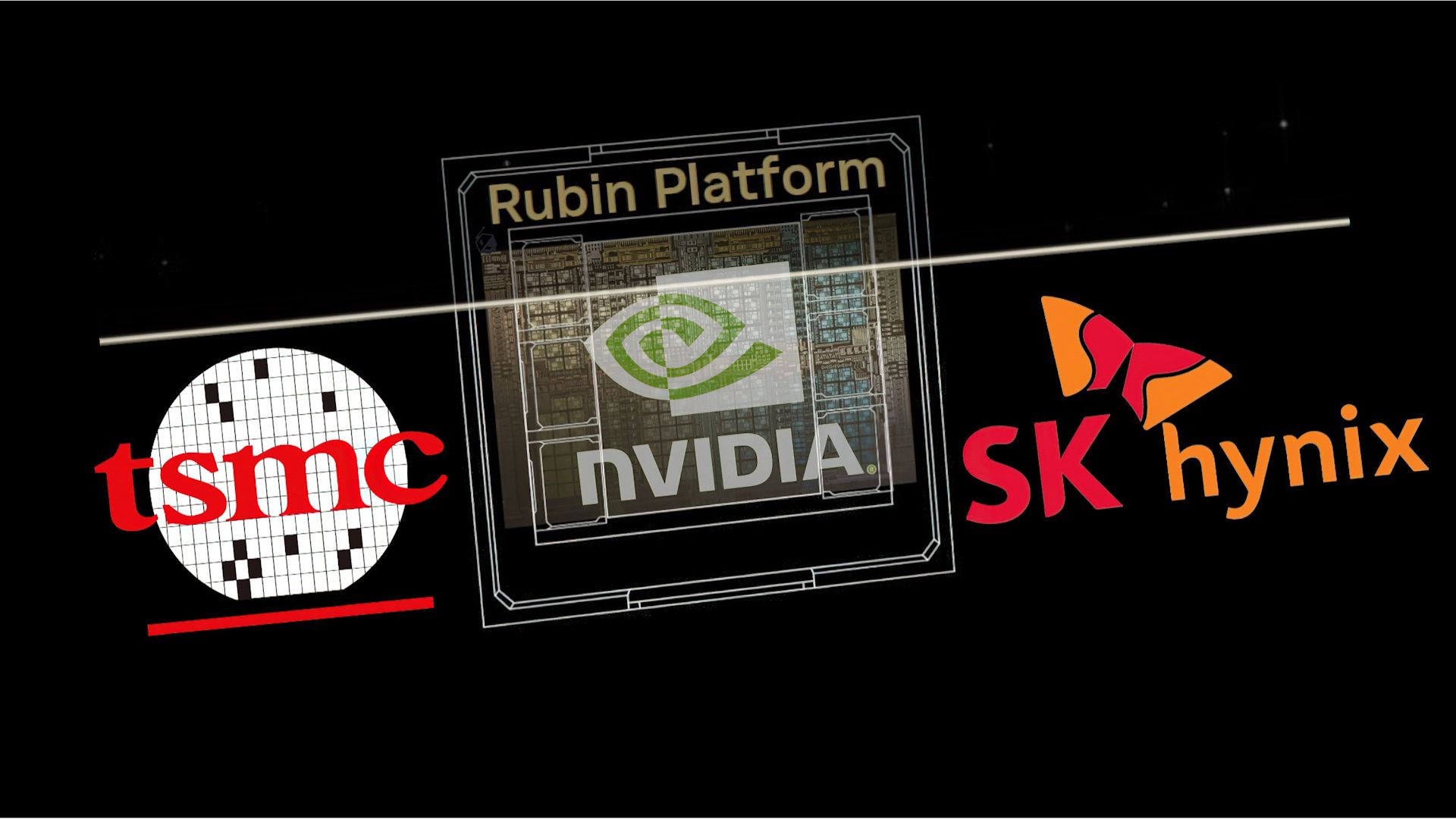 لوگوی تیم‌های TSMC، انویدیا (Nvidia) و SK Hynix