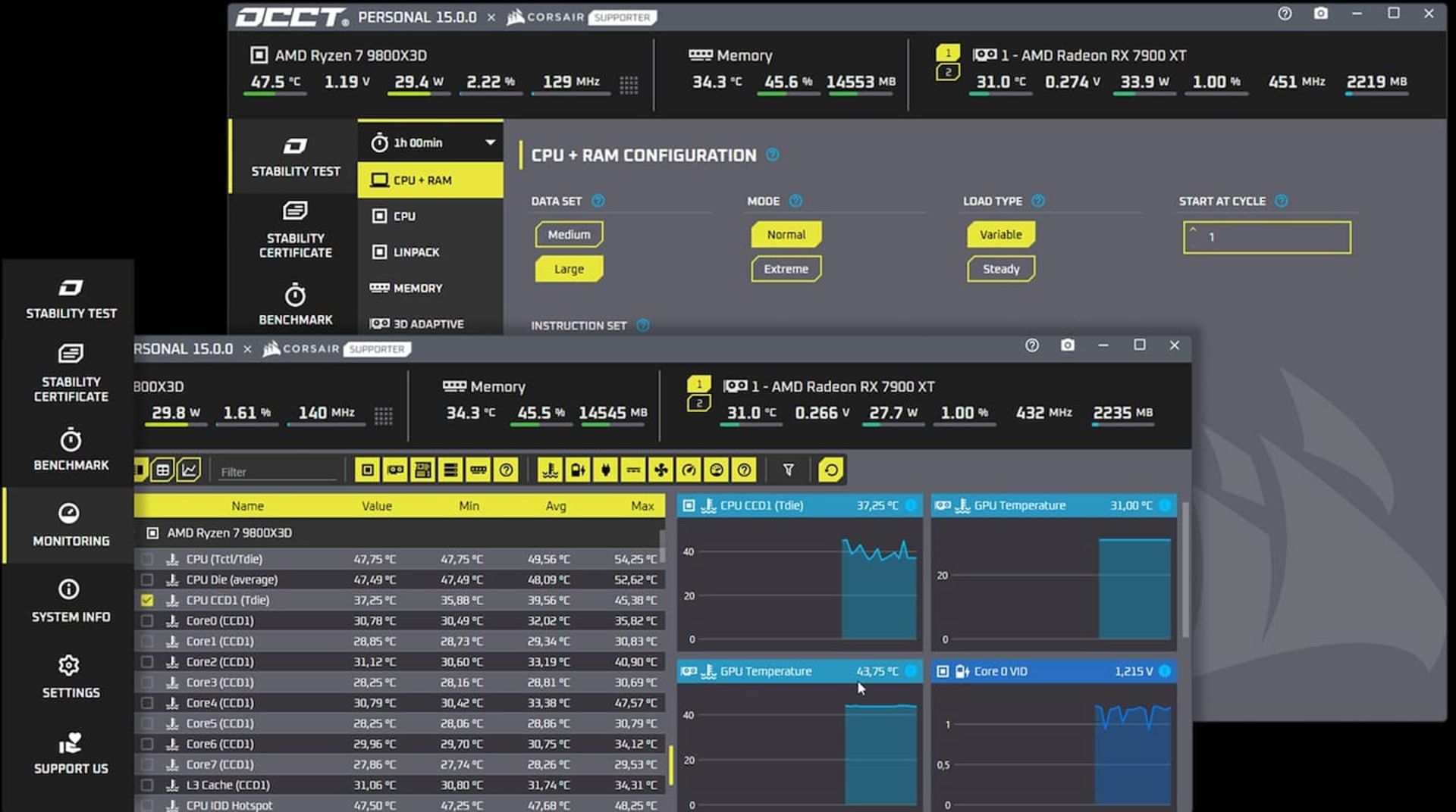 محیط کاربری نسخه ۱۵ نرم‌افزار OCCT با قابلیت حذف نویز کارت گرافیک