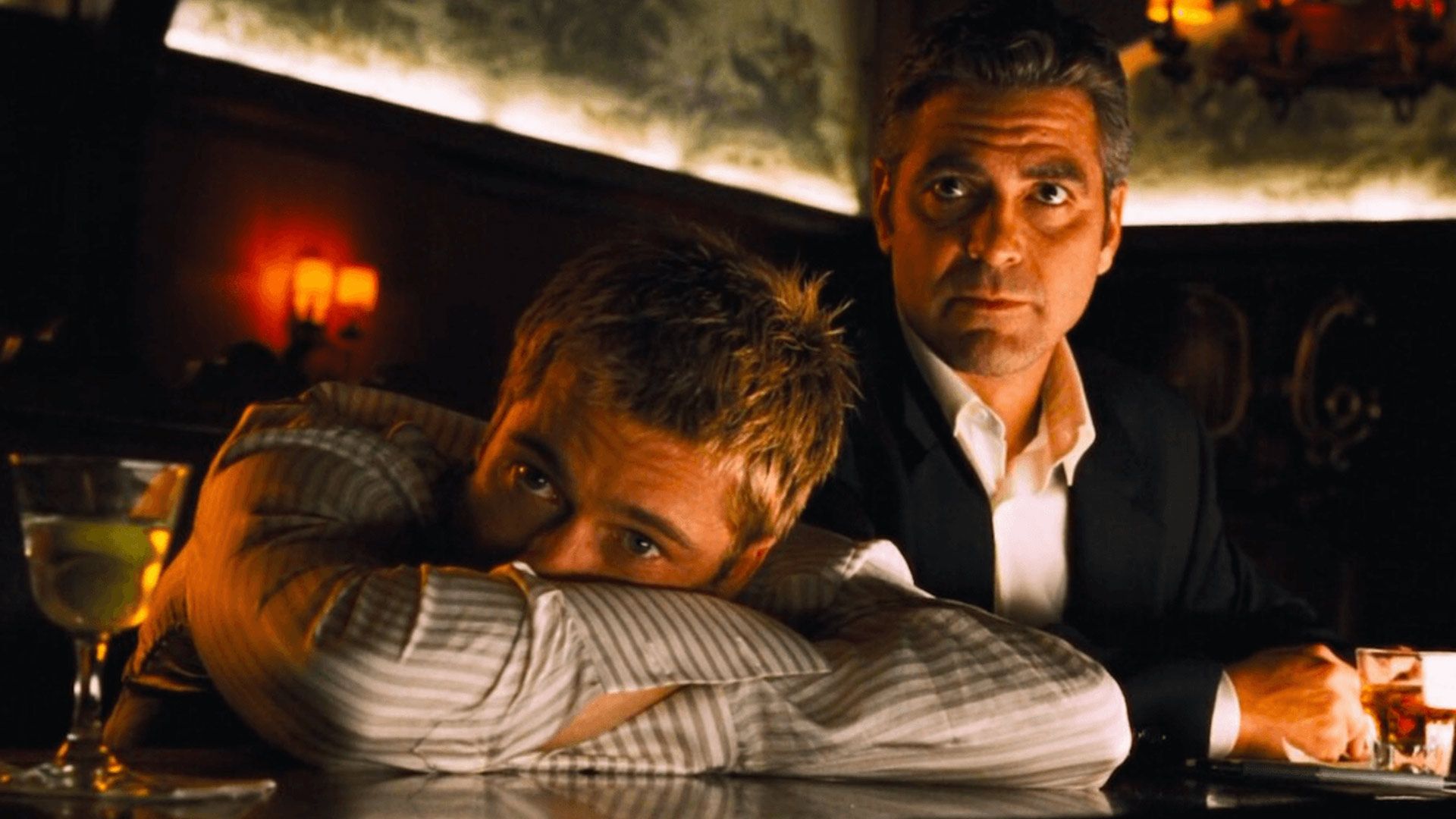 برد پیت و جورج کلونی در فیلم Ocean’s Eleven