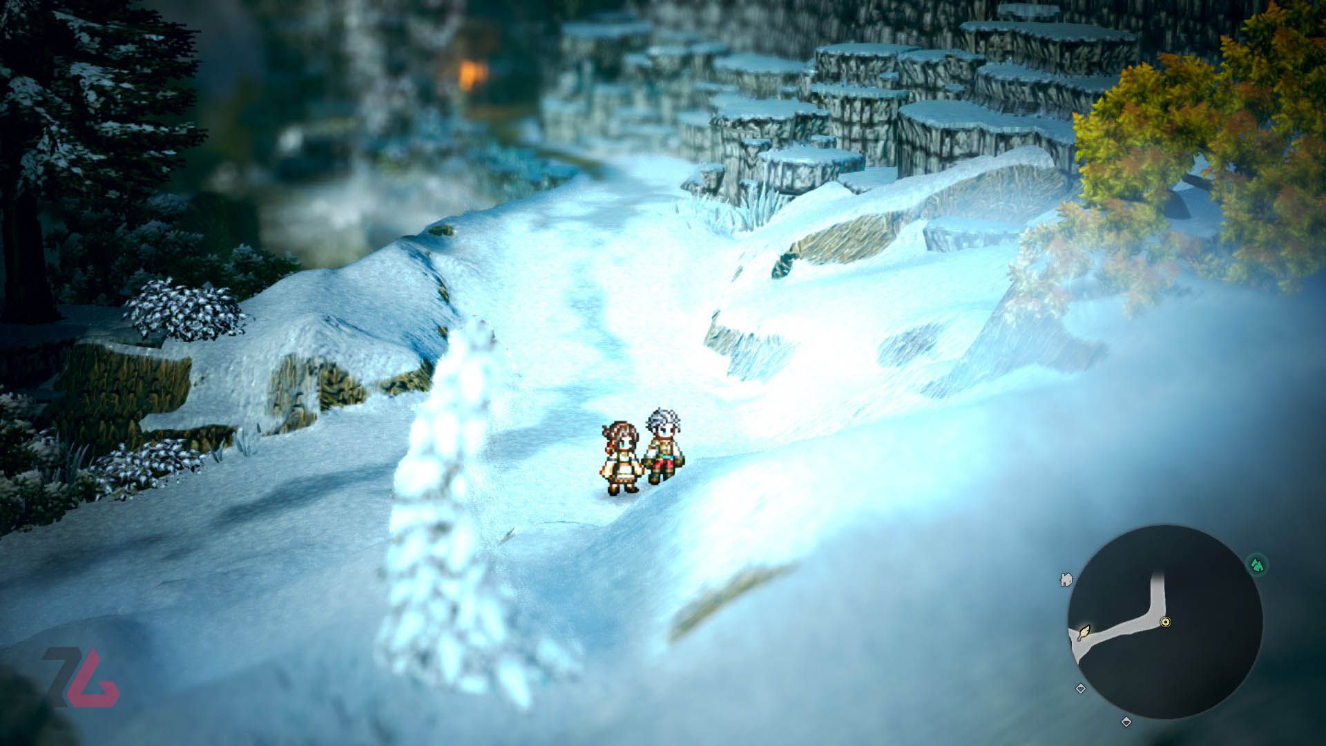 مرحله برفی در بازی Octapath Traveler 0