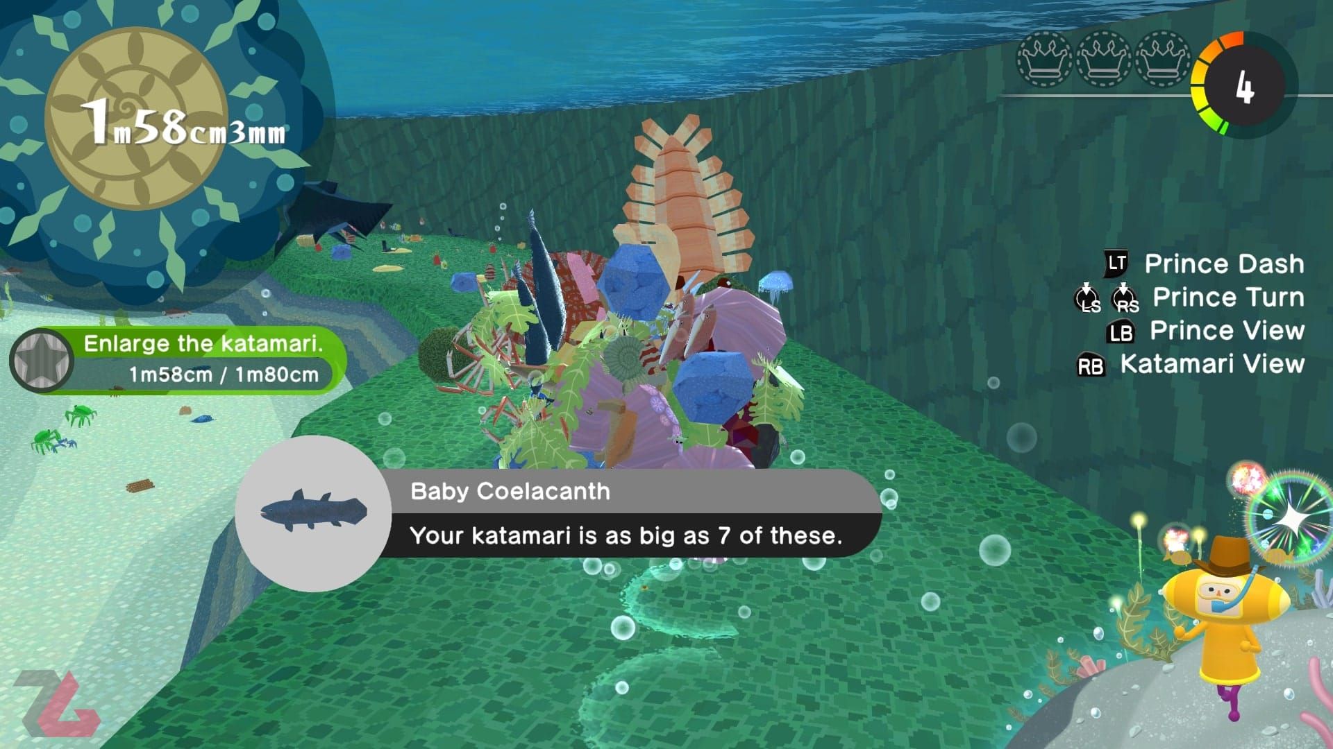 جمع‌آوری اشیا در زیر آب در بازی Once Upon A Katamari