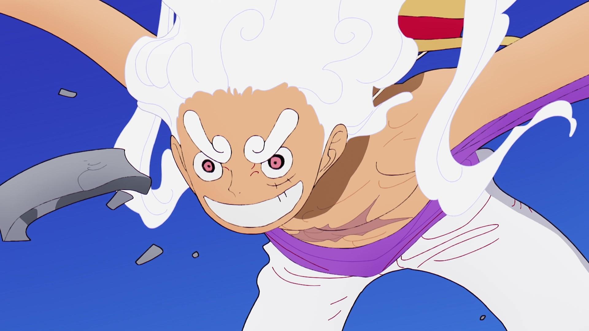لوفی با موهای سفید در انیمه One Piece