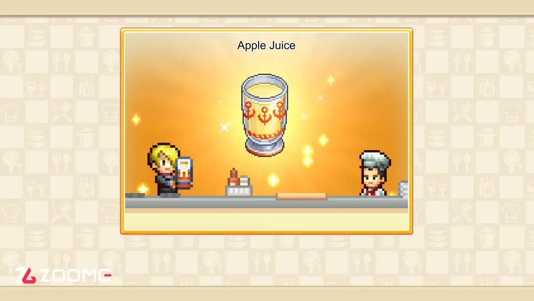 آب سیب (Apple Juice) در محیط رستوران بازی وان پیس