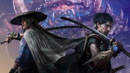 شخصیت‌های اصلی وب‌تون Onimusha: Way of the Sword در مقابل هیولای بزرگ