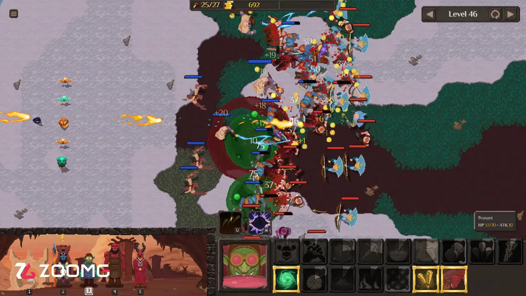 نبرد ارک‌ها (Orcs) در محیط بازی Orc Incremental در سطح ۴۶