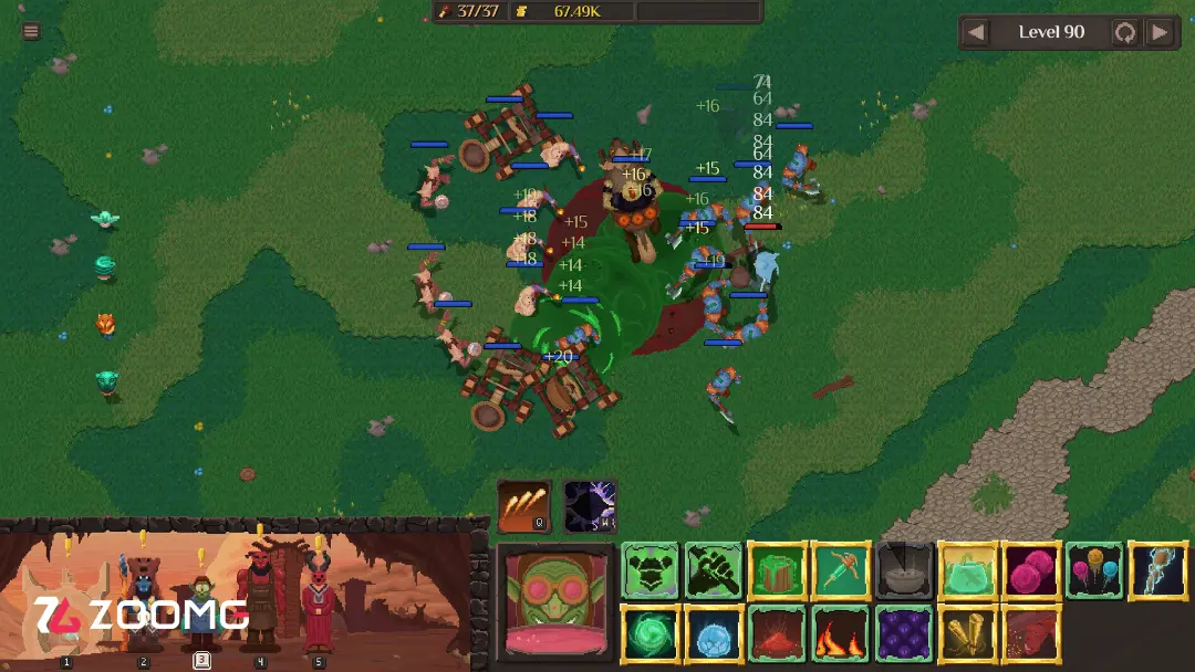 نبرد ارک‌ها (Orcs) در محیط سبز بازی Orc Incremental