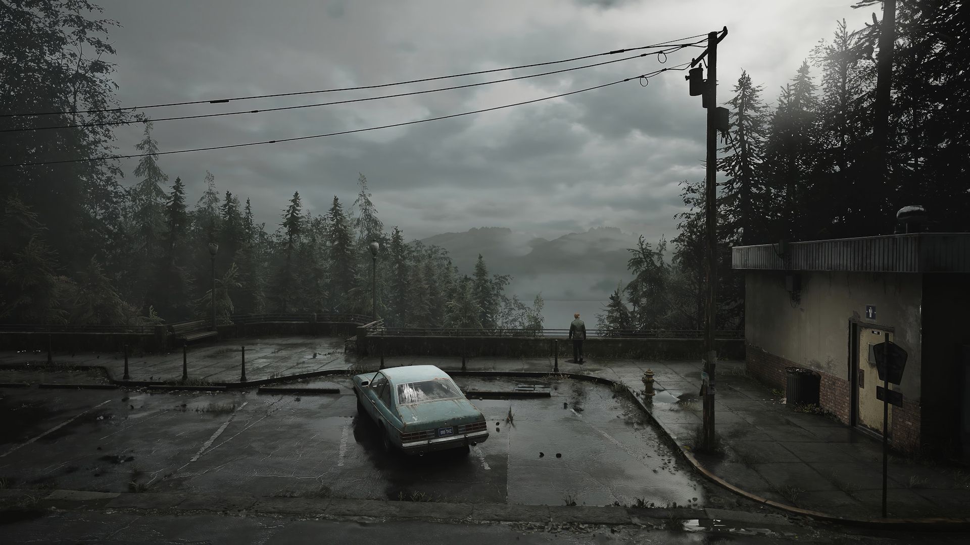 پارک کردن ماشین در ورودی شهر سایلنت هیل در بازی Silent Hill 2