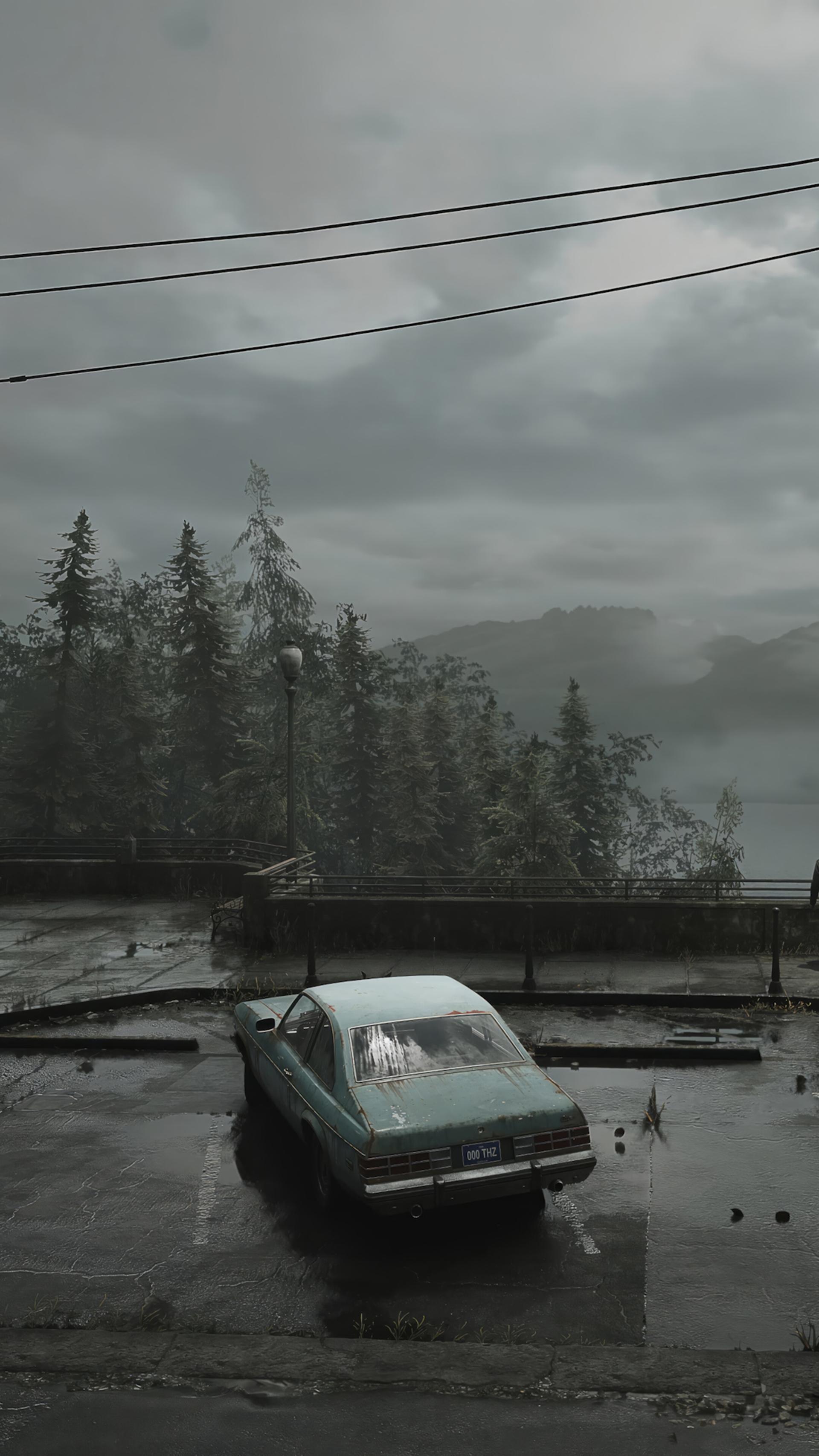 پارک کردن ماشین در ورودی شهر سایلنت هیل در بازی Silent Hill 2