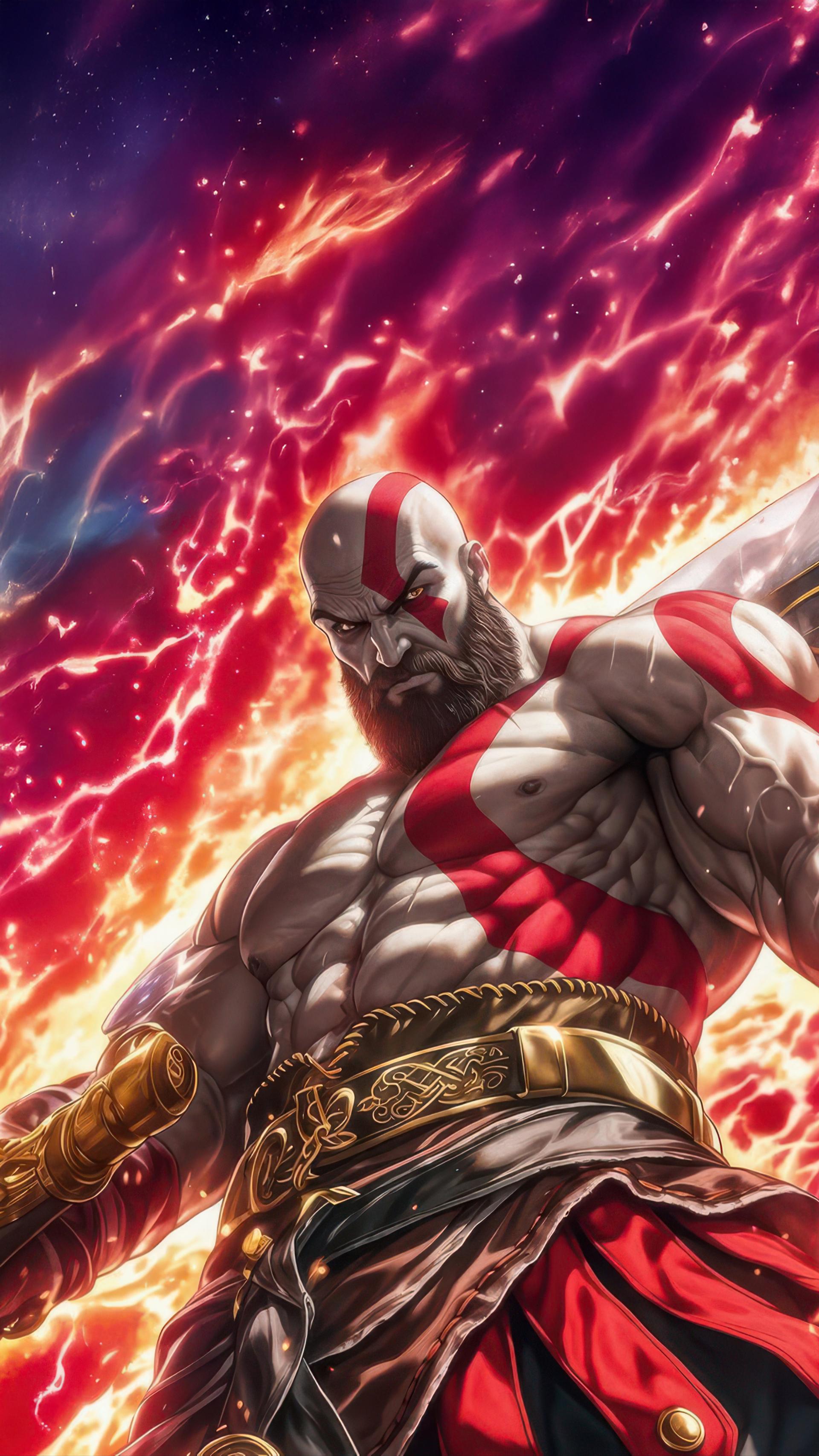 نگاه بالا به پایین کریتوس (Kratos) در بازی God of War Ragnarök