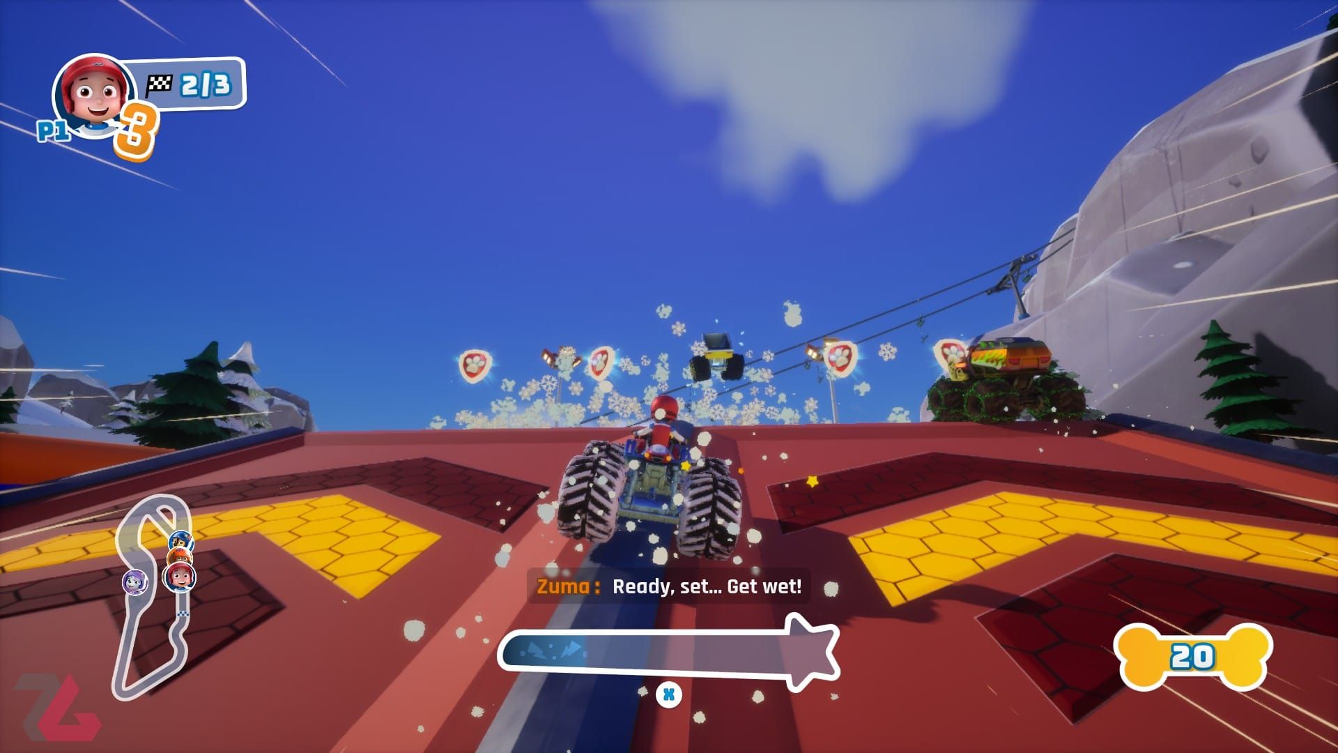 زوما آماده پرش در زمین برفی بازی PAW Patrol Rescue Wheels Championship