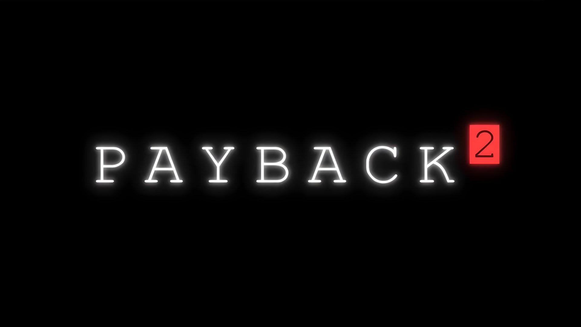 لوگوی درخشان بازی موبایل Payback 2 (Payback 2) روی پس‌زمینه سیاه